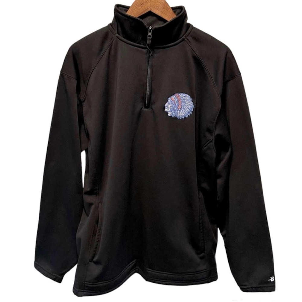 Badger Sport Quarter Zip Sweater With Chief Head Mens Large